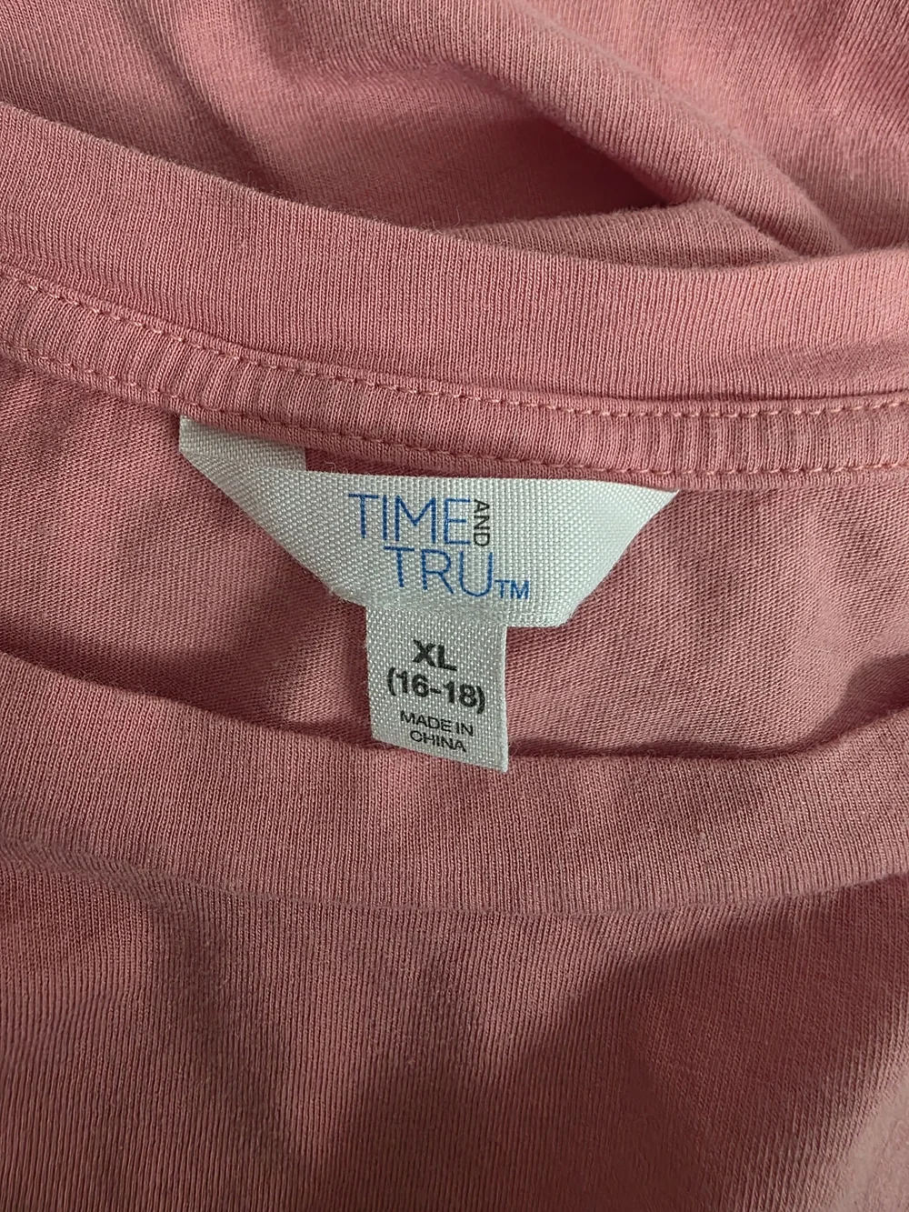Time and Tru Pink Short Sleeve Crewneck Tee (0686)